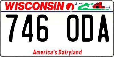WI license plate 746ODA