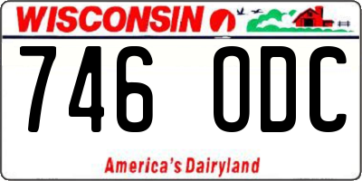 WI license plate 746ODC