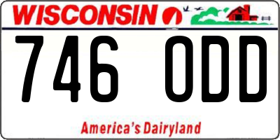 WI license plate 746ODD