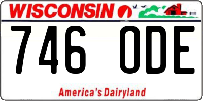 WI license plate 746ODE