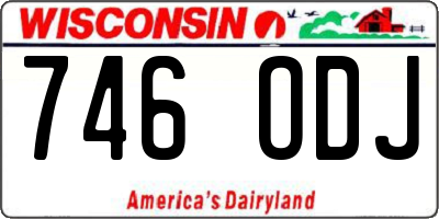 WI license plate 746ODJ