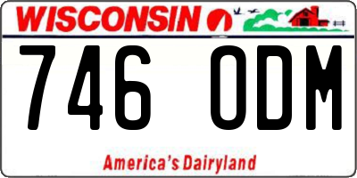 WI license plate 746ODM