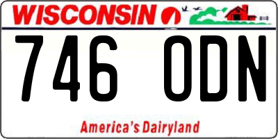 WI license plate 746ODN