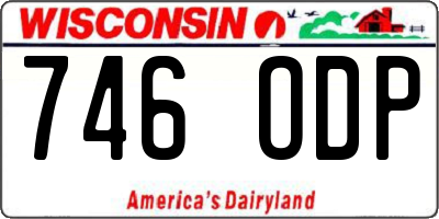 WI license plate 746ODP
