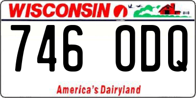 WI license plate 746ODQ