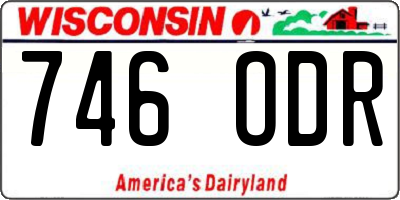 WI license plate 746ODR