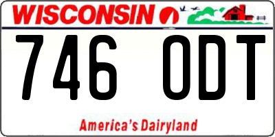WI license plate 746ODT