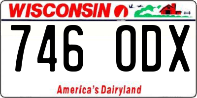 WI license plate 746ODX