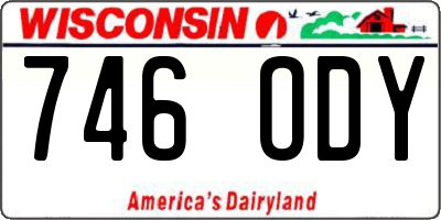 WI license plate 746ODY