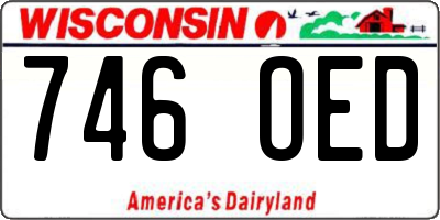 WI license plate 746OED