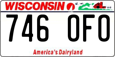 WI license plate 746OFO