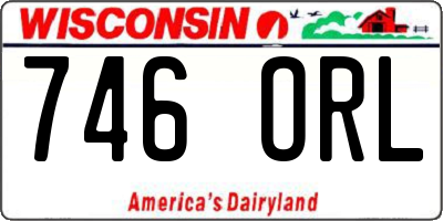 WI license plate 746ORL