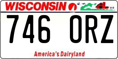 WI license plate 746ORZ