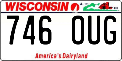 WI license plate 746OUG