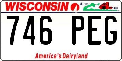 WI license plate 746PEG