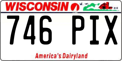 WI license plate 746PIX