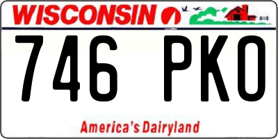 WI license plate 746PKO