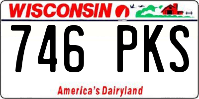 WI license plate 746PKS