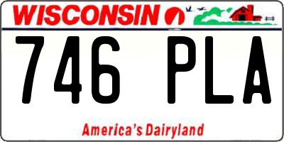 WI license plate 746PLA