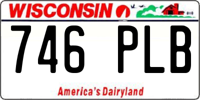 WI license plate 746PLB