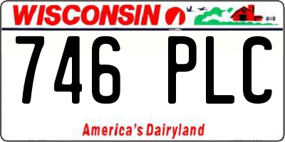 WI license plate 746PLC