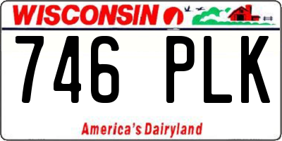 WI license plate 746PLK