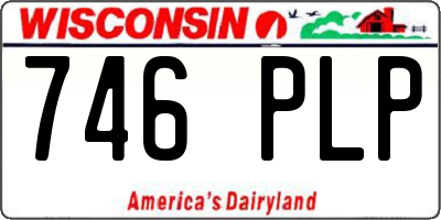 WI license plate 746PLP