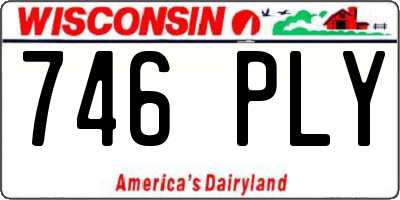 WI license plate 746PLY