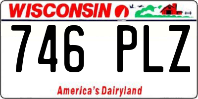 WI license plate 746PLZ