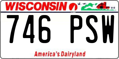 WI license plate 746PSW