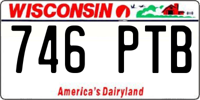 WI license plate 746PTB