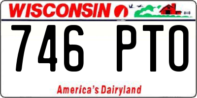 WI license plate 746PTO