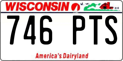 WI license plate 746PTS