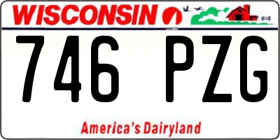 WI license plate 746PZG