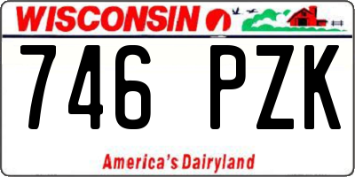 WI license plate 746PZK