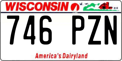 WI license plate 746PZN