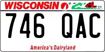 WI license plate 746QAC