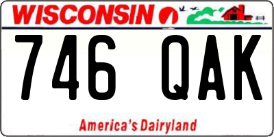 WI license plate 746QAK
