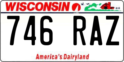 WI license plate 746RAZ