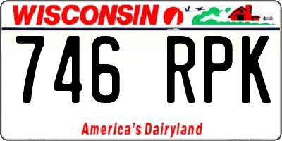 WI license plate 746RPK