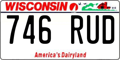 WI license plate 746RUD