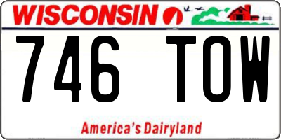 WI license plate 746TOW
