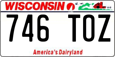WI license plate 746TOZ