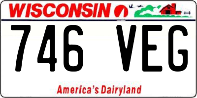 WI license plate 746VEG