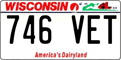 WI license plate 746VET