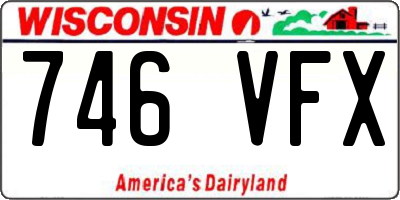 WI license plate 746VFX