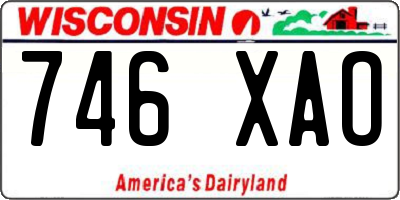 WI license plate 746XAO