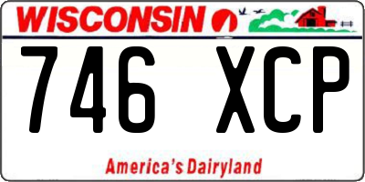 WI license plate 746XCP