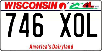 WI license plate 746XOL
