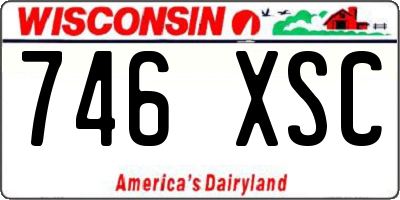 WI license plate 746XSC